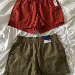 Old Navy Red and Olive Shorts Duo